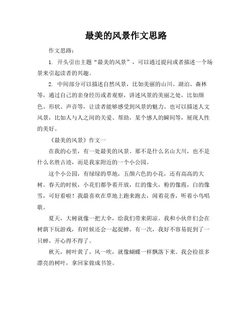 最美的风景作文思路