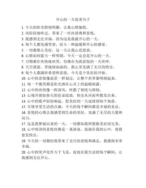 开心的一天优美句子