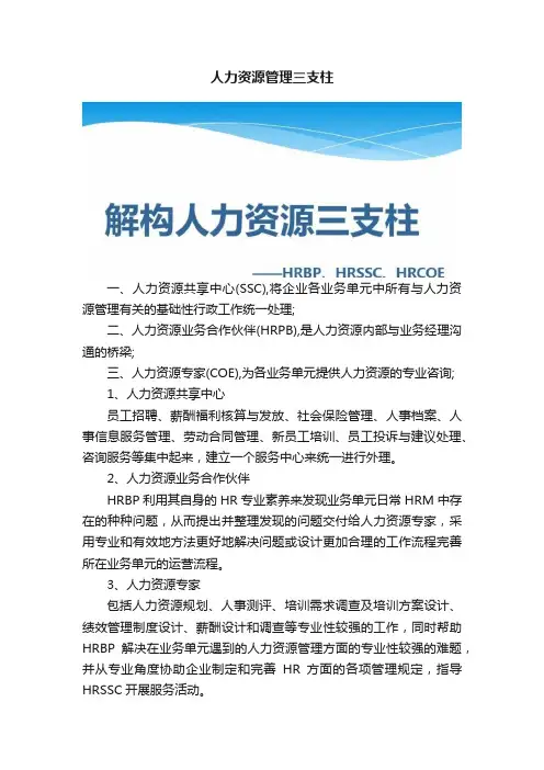人力资源管理三支柱