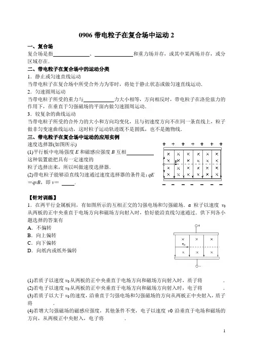 0906带电粒子在复合场中运动2