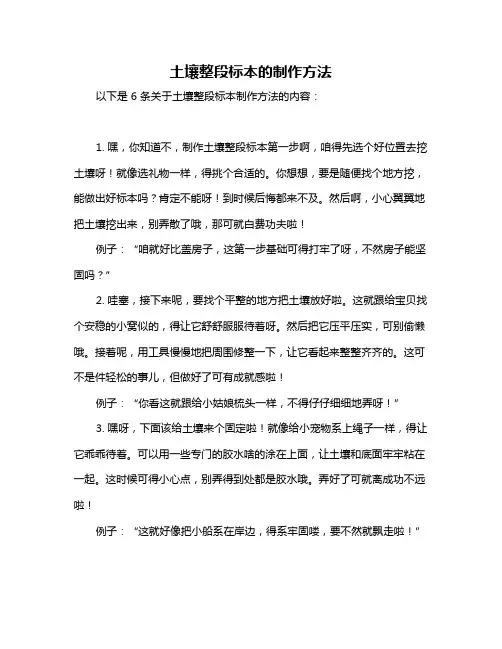 土壤整段标本的制作方法