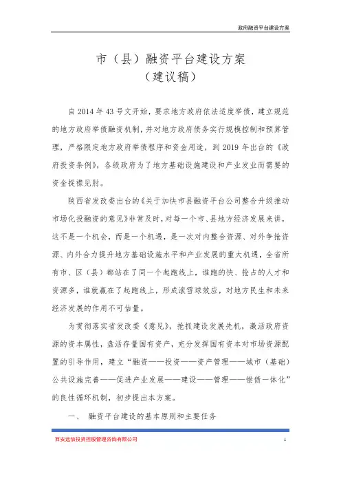市县政府投融资平台建设方案