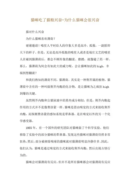 猫咪吃了猫粮兴奋-为什么猫咪会很兴奋