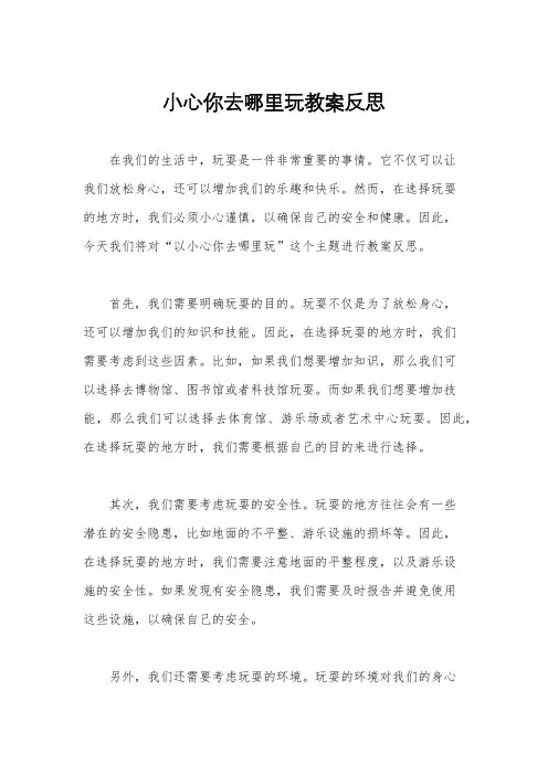 小心你去哪里玩教案反思