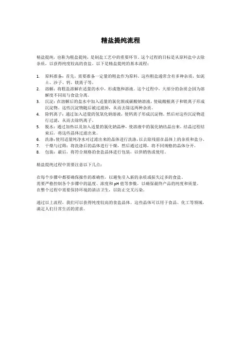 精盐提纯流程