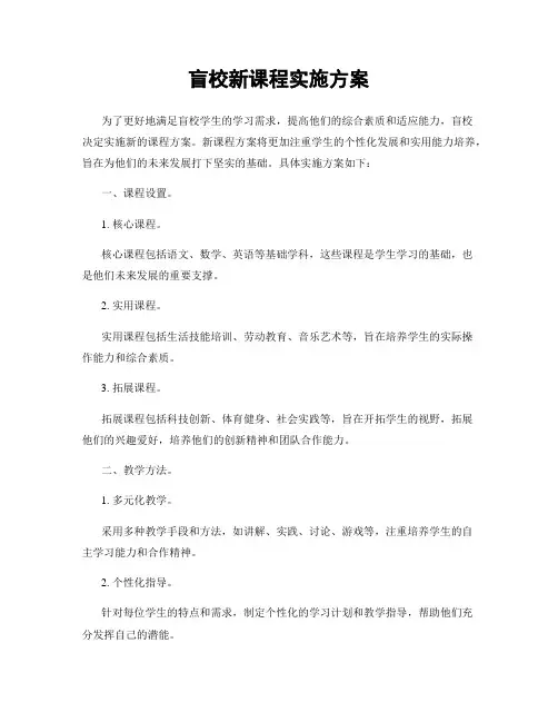 盲校新课程实施方案