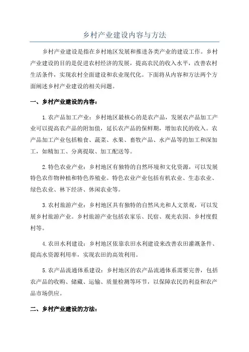 乡村产业建设内容与方法