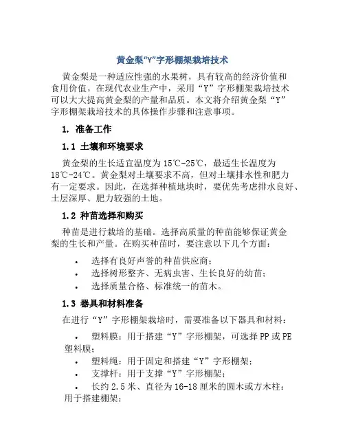 黄金梨“Y”字形棚架栽培技术