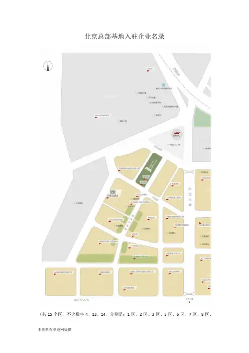 北京总部基地入驻企业名录最全