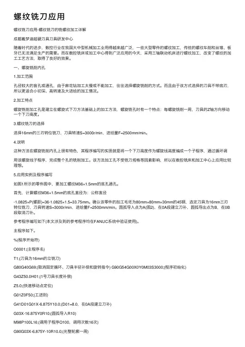 螺纹铣刀应用