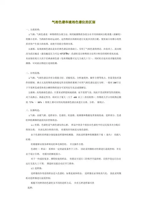 气相色谱和液相色谱仪的区别