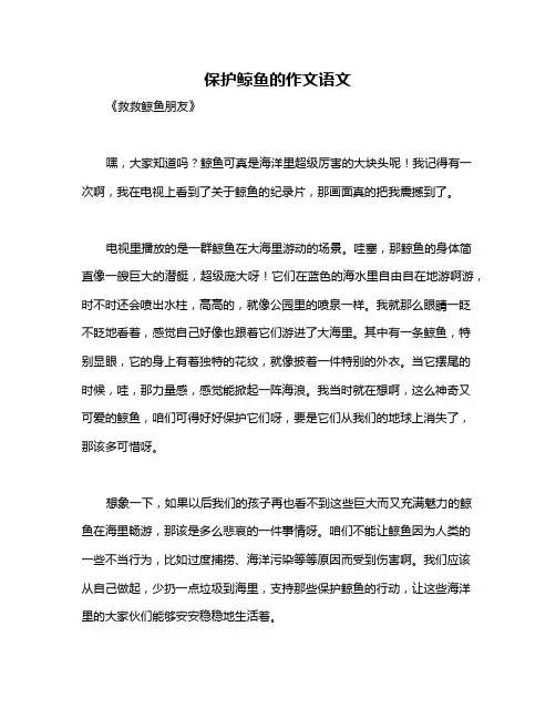 保护鲸鱼的作文语文