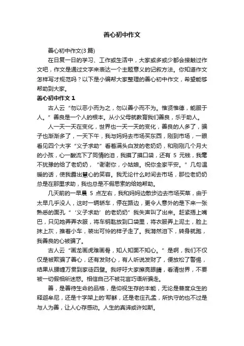 善心初中作文