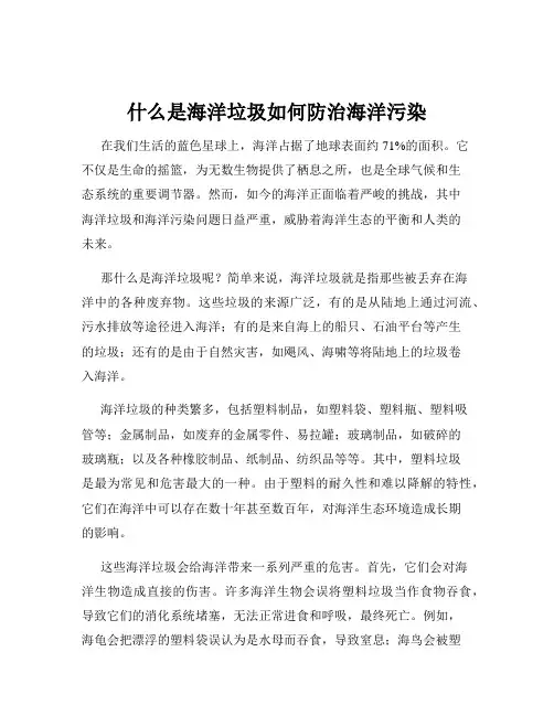 什么是海洋垃圾如何防治海洋污染
