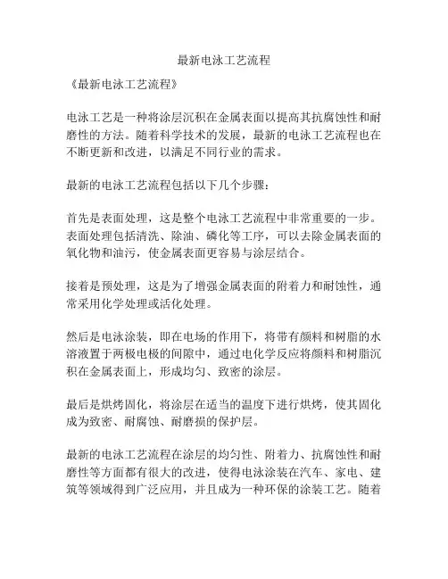 最新电泳工艺流程