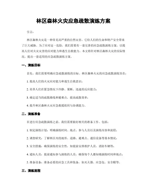林区森林火灾应急疏散演练方案