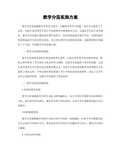 教学分层实施方案