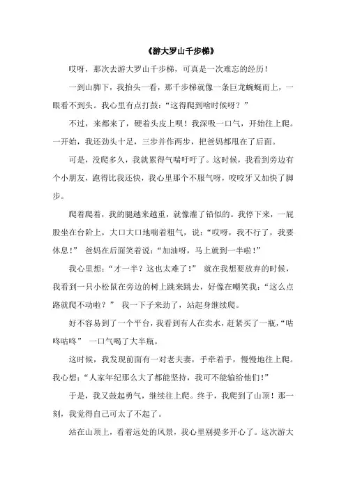 游大罗山千步梯作文