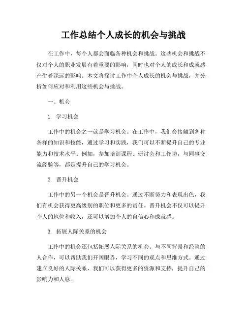 工作总结个人成长的机会与挑战