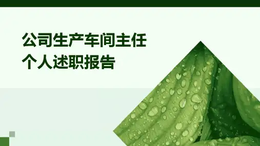 公司生产车间主任个人述职报告PPT