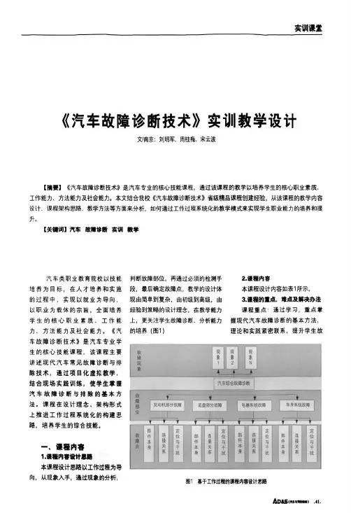 汽车故障诊断技术实训教学设计