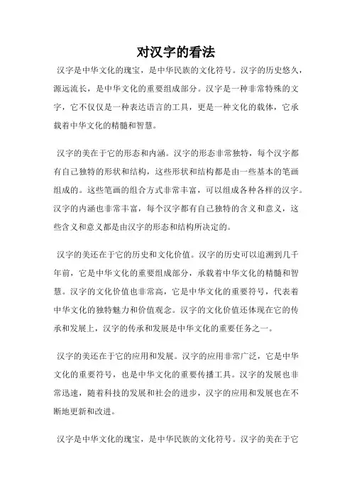 对汉字的看法