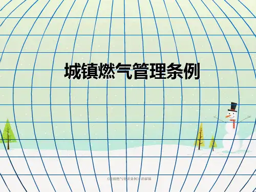 《城镇燃气管理条例》讲解稿