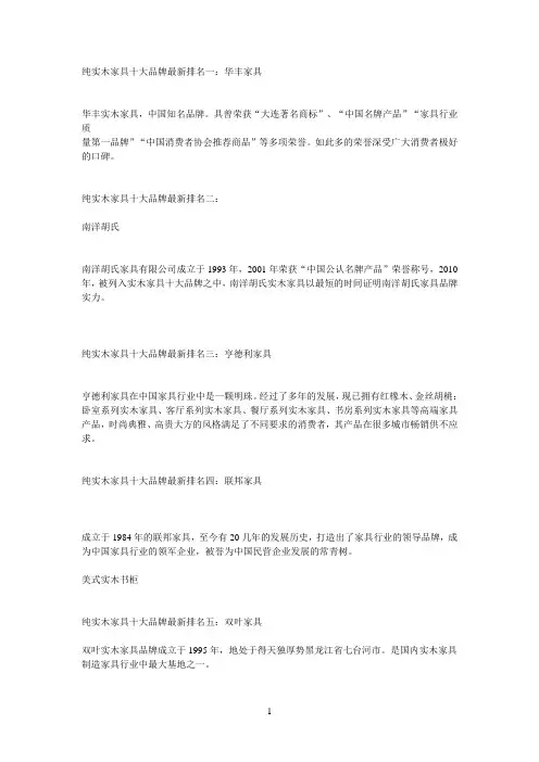 全国家具十大品牌 Microsoft Word 文档 (