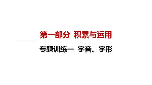 专题训练一 字音、字形