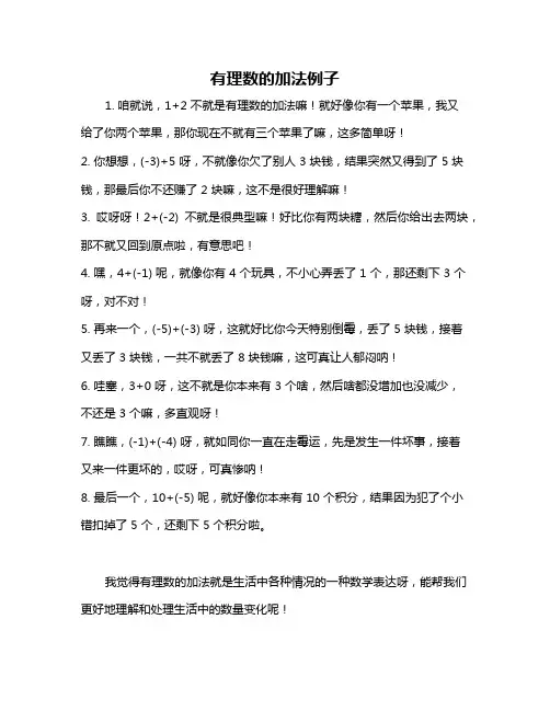 有理数的加法例子