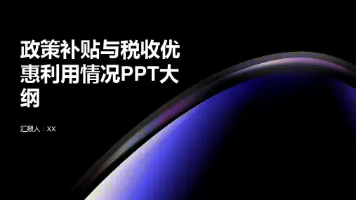 政策补贴与税收优惠利用情况PPT