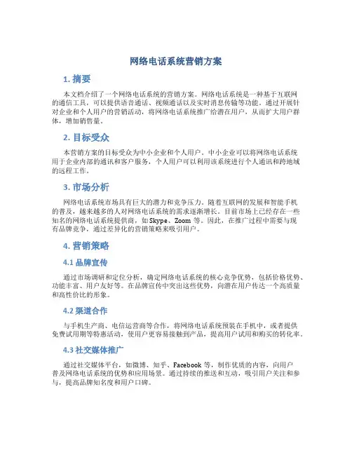 网络电话系统营销方案