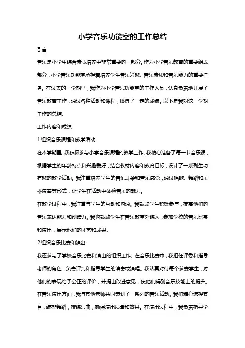 小学音乐功能室的工作总结