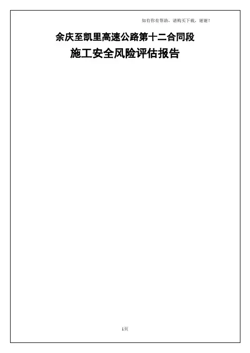 高速公路隧道项目安全风险评估报告