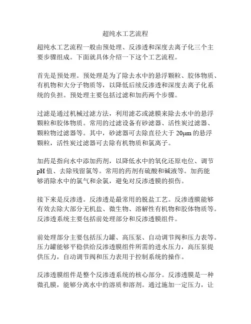 超纯水工艺流程