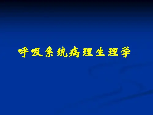 第十三章呼吸系统病理生理学学时PPT课件