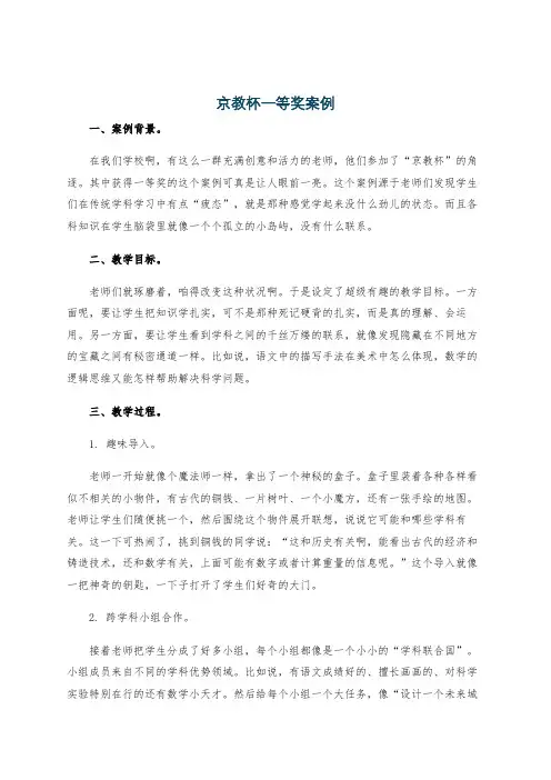 京教杯一等奖案例