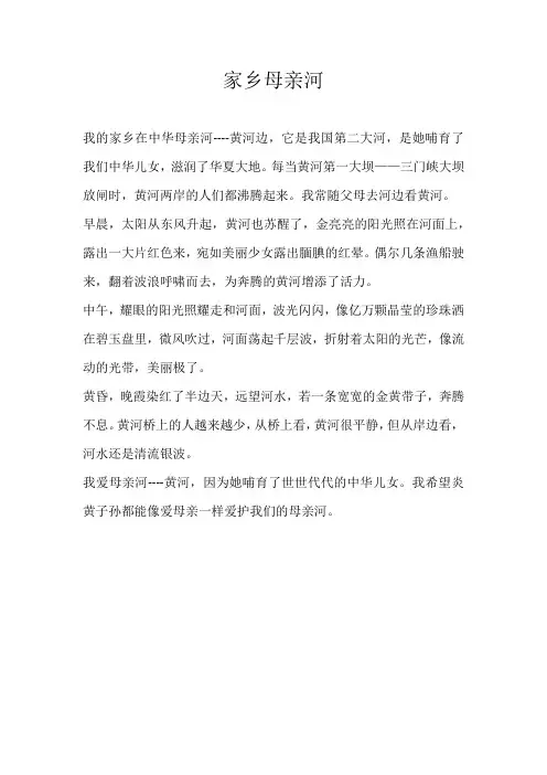 三年级叙事家乡母亲河