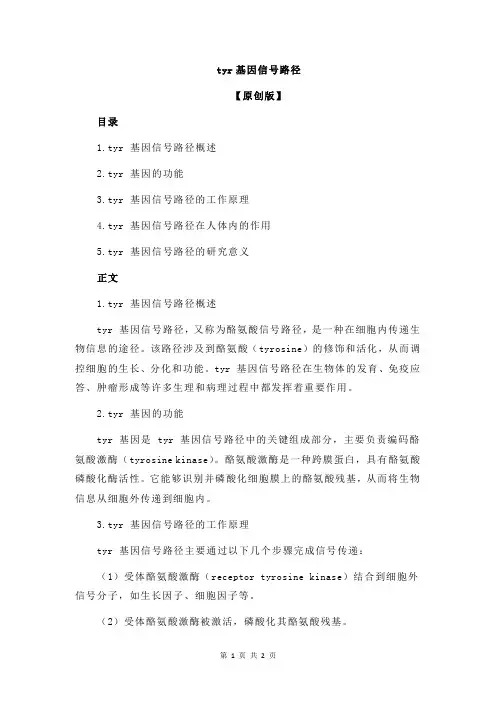 tyr基因信号路径