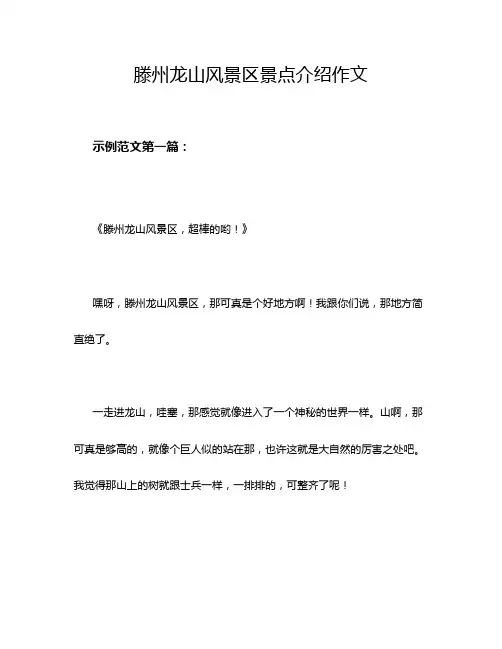 滕州龙山风景区景点介绍作文