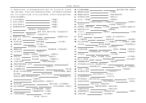高中语文诗词曲默写[最新版]