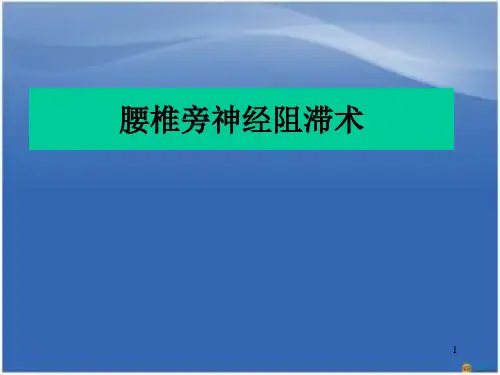 腰椎旁神经阻滞术PPT幻灯片课件