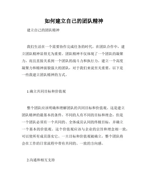 如何建立自己的团队精神