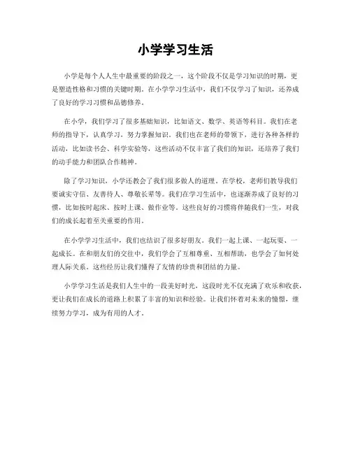 小学学习生活