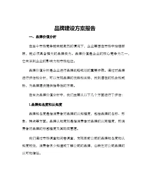 品牌建设方案报告