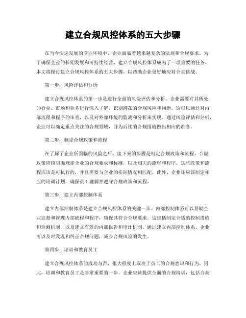建立合规风控体系的五大步骤