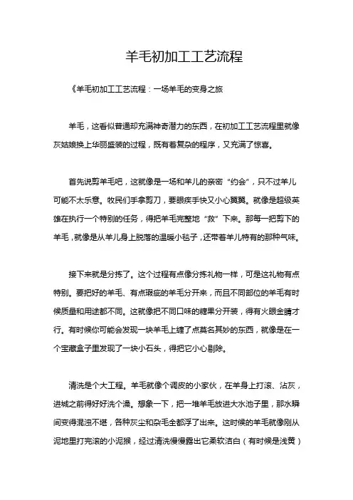 羊毛初加工工艺流程