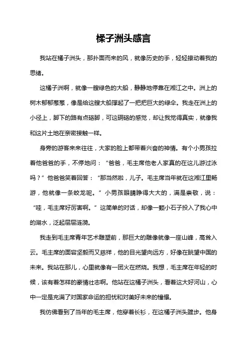 楺子洲头感言