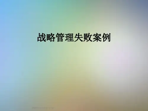 战略管理失败案例
