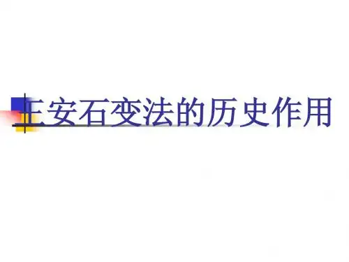 王安石变法的历史作用